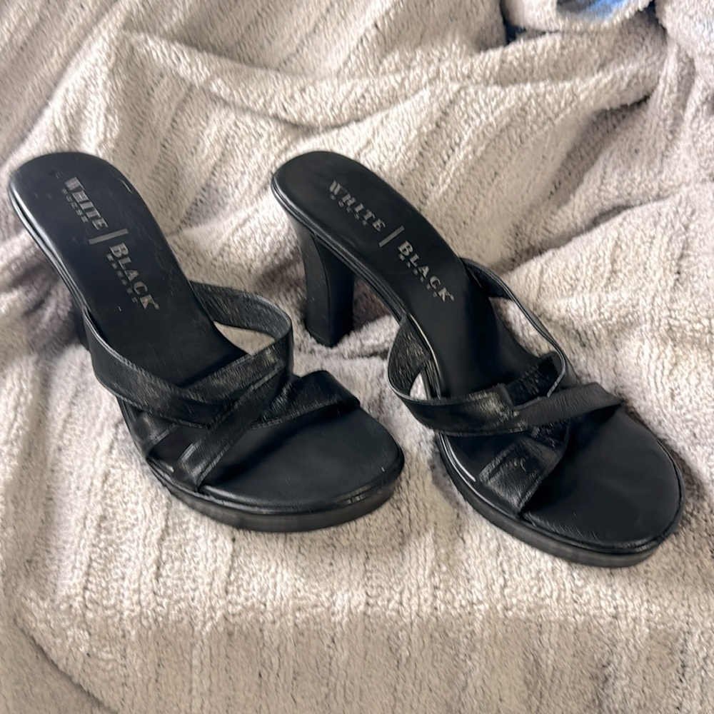 White House Black Market Strappy Black Mules NEW!!! SZ 10